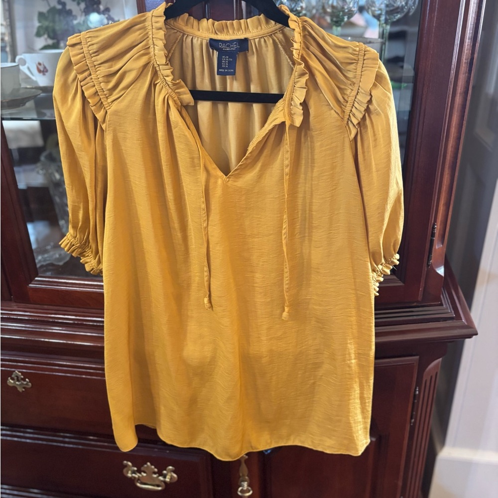 RACHEL Rachel Roy Golden Ruffle Blouse